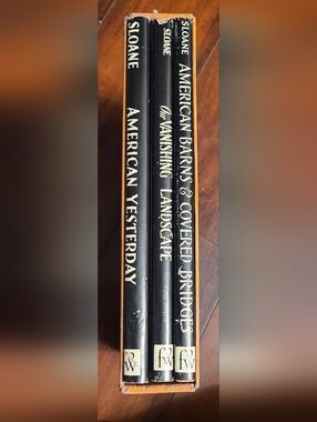 Vtg 3 vol HC boxed set, Eric Sloane's Americana 1956 - Barns Yesterday Landscape